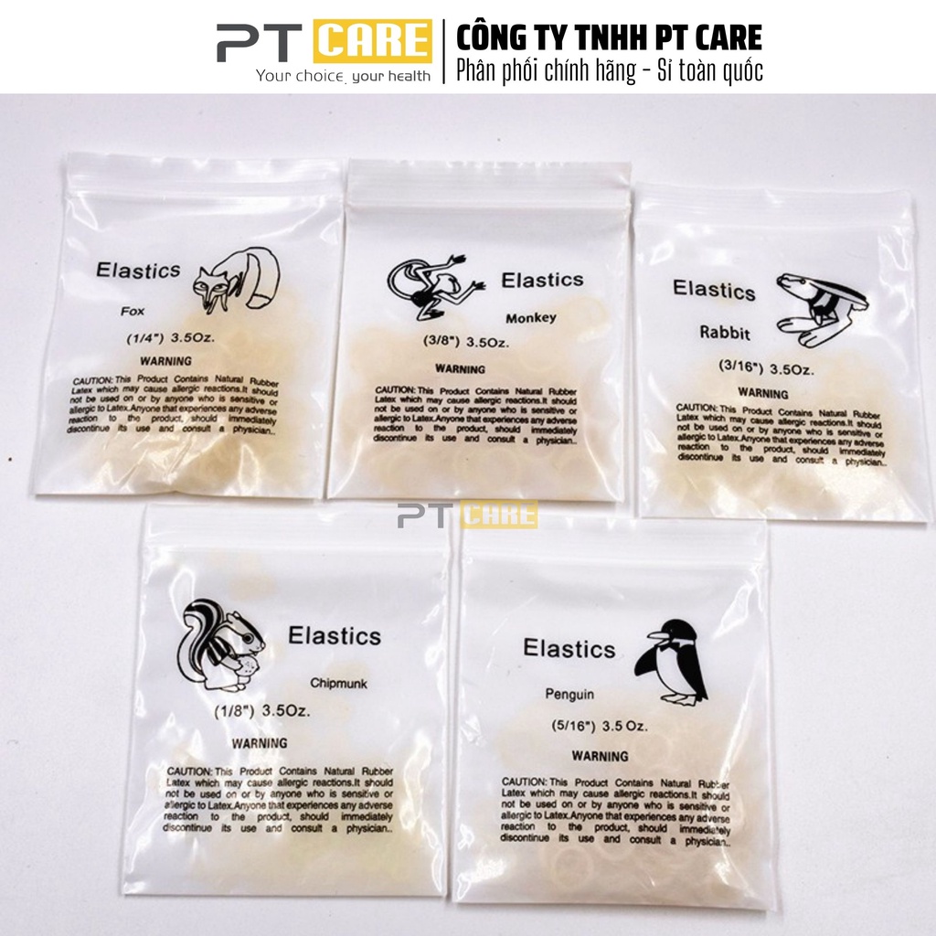 PT CARE | Thun Kéo Niềng Răng, Chun Liên Hàm Chỉnh Nha 3.5oz Hình Con Vật, Hình Thú, Sóc, Thỏ, Cáo, Chim Cánh Cụt, Khỉ