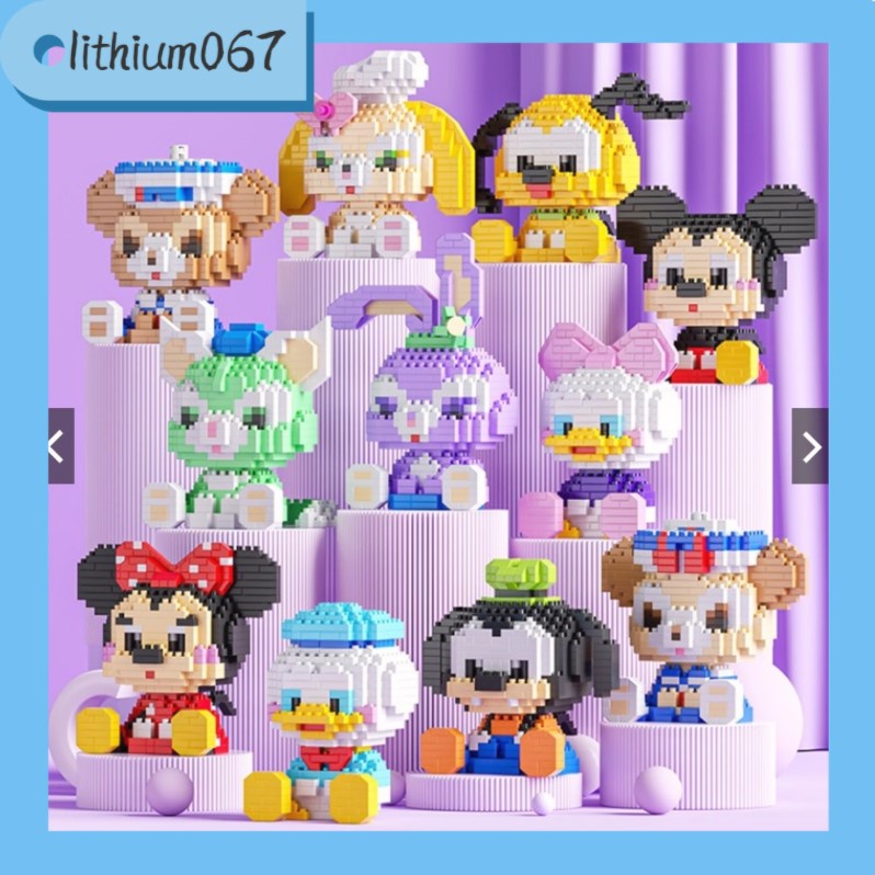 Lithium067 Đồ chơi lắp ráp mô hình nhân vật hoạt hình Disney cho bé Trẻ em Xây dựng Khối Đặt Hình dạng Động vật Hoạt hình Dễ thương Gạch Đồ chơi Giáo dục