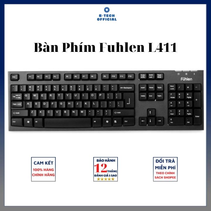 Bàn Phím Fuhlen L411 ( Đen) - Hàng Chính Hãng Bảo Hành 2 năm