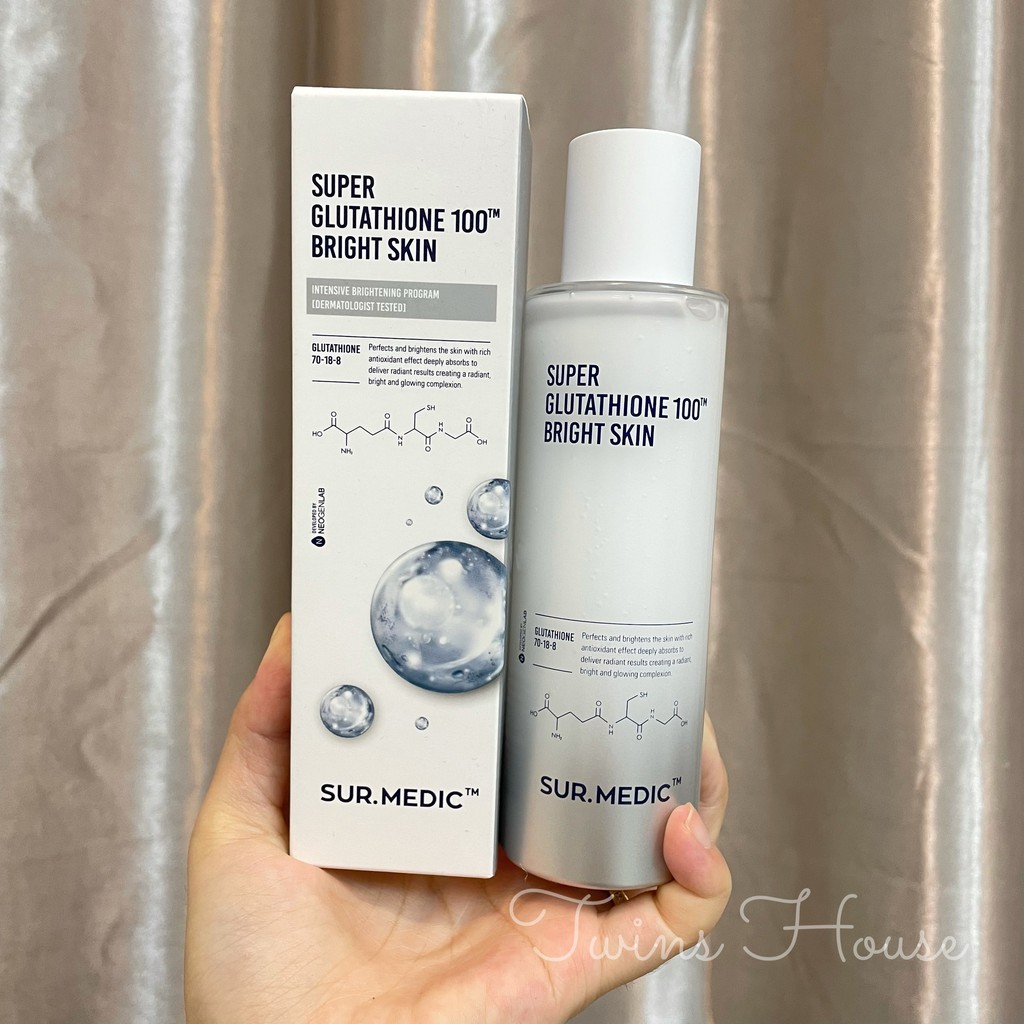 Nước Hoa Hồng Toner Trắng Da Sur Medic Super Glutathione 100 Bright Skin 145ml