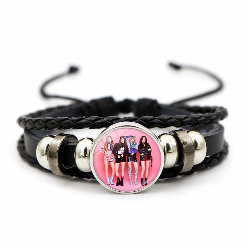 Vòng Tay Dây Bện Phối Charm Nhóm Nhạc BLACKPINK Jisoo Jennie Rose Lisa