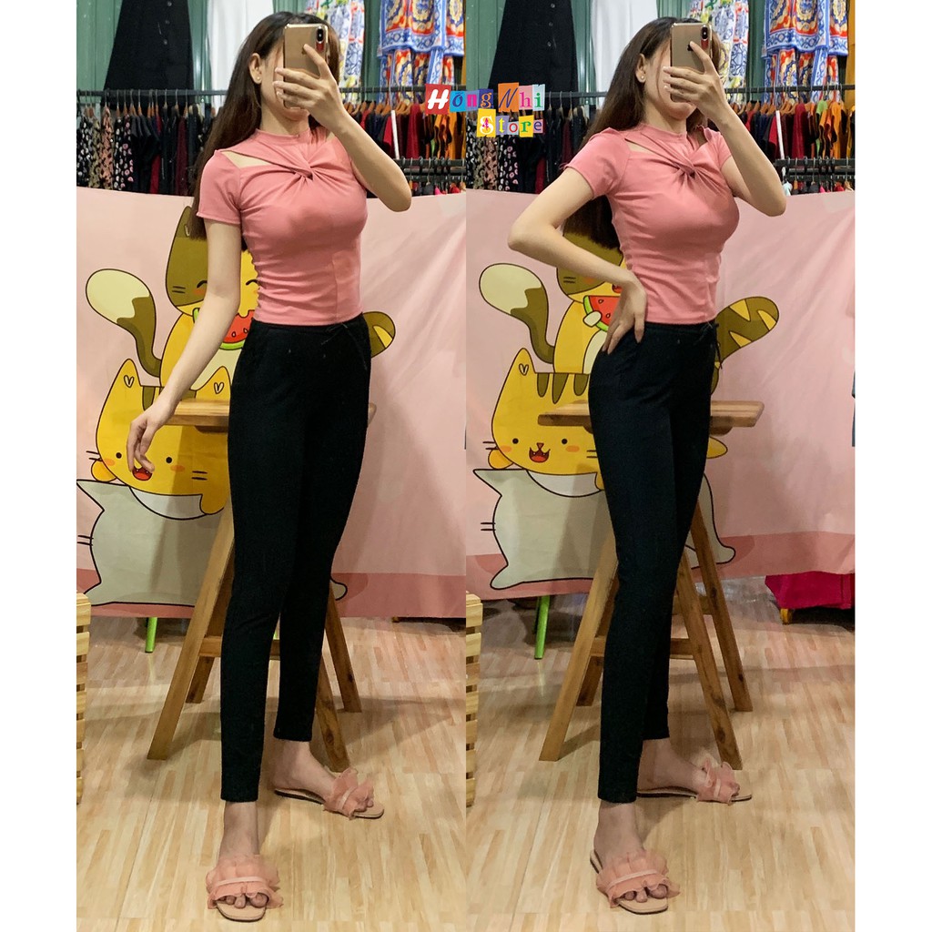 Quần Baggy Legging Kaki Lưng Thun Dáng Ôm