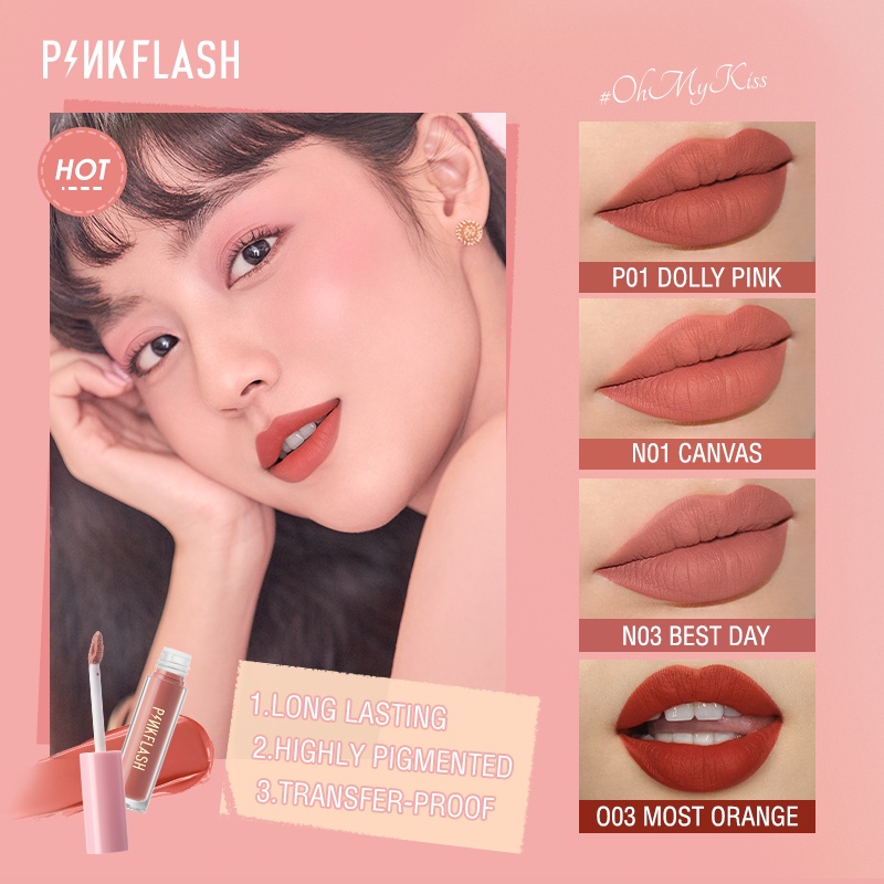 [Hàng mới về] Son kem PINKFLASH OhMyKiss dưỡng ẩm lâu trôi