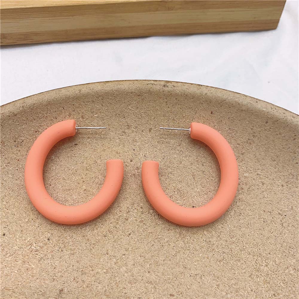 NEEDWAY C-shaped Candy Color Acrylic Matte Geometric Earrings