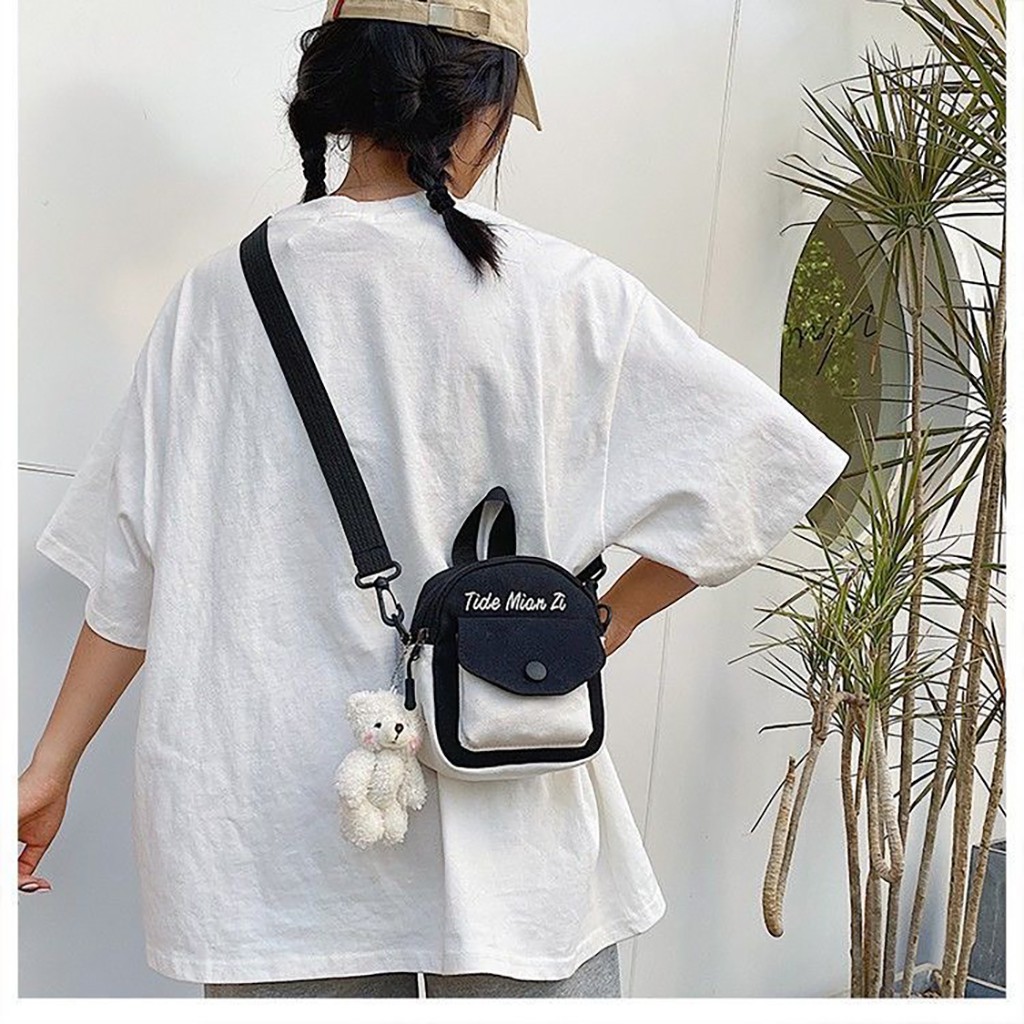 [TẶNG MÓC GẤU] Túi vải canvas nữ đẹp đi chơi thời trang dễ thương cute giá rẻ TV33