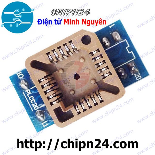 [1 CÁI] Đế chuyển PLCC20 sang DIP20