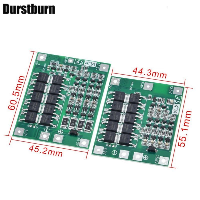 Bảng mạch tăng cường/cân bằng bảo vệ pin Lithium 3S/4S 40A 60A 18650 BMS 11.1V 12.6V/14.8V16.8V