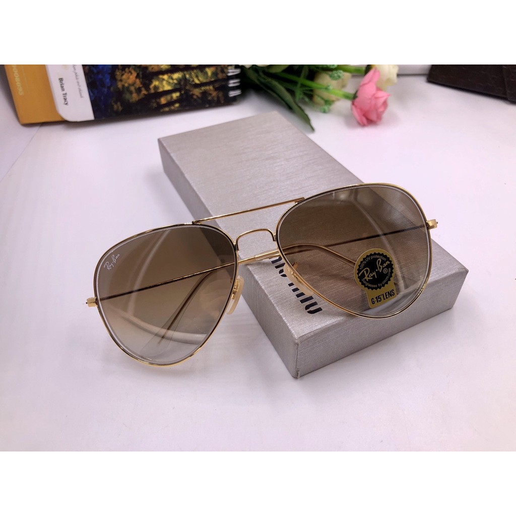 💯❤MẮT KÍNH THỜI TRANG❤💥 RAY BAN TRÒNG THỦY TINH 2 MÀU CÓ VÁNG S6570 💘❤ GỌNG MẠ VÀNG💛💛 SIÊU SANG CHẢNH❤💯