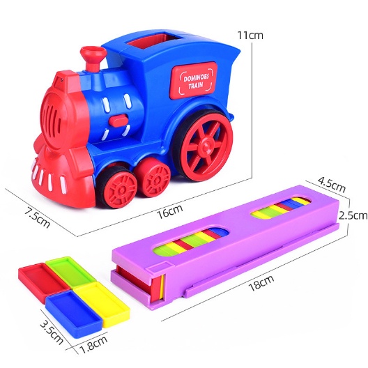 Đồ Chơi Xe Tàu Lửa Rải Quân Cờ Domino Cho Bé, Dominos Train Toy, Chưa Kèm Pin , 02098