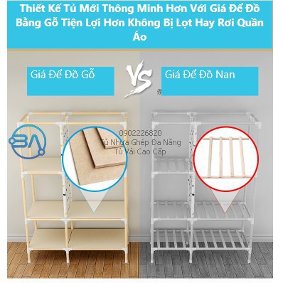 Tủ Vải Khung gỗ 3 ngăn cao cấp Bảo Hành 12 Tháng