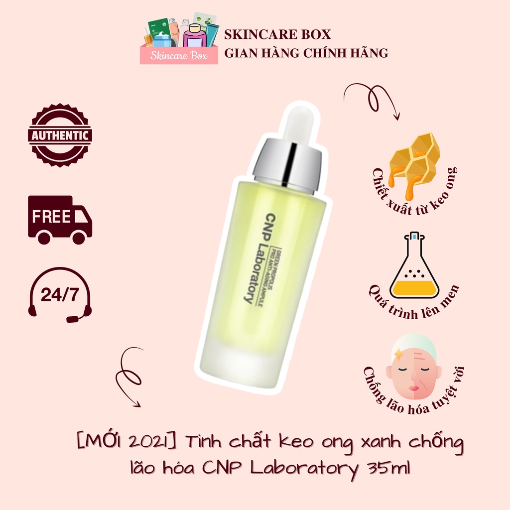 [ĐỦ BILL] TINH CHẤT KEO ONG XANH CNP LABORATORY GREEN PROPOLIS PRO ANTI-AGING AMPULE 35ML