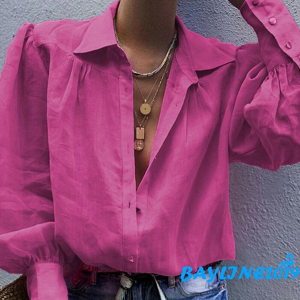 Áo sơ mi tay dài cổ chữ V thời trang gợi cảm cho nữ