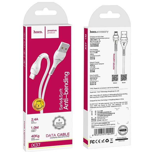 Cáp Sạc Nhanh X37/Micro 2.4A 1M Hàng Chuẩn