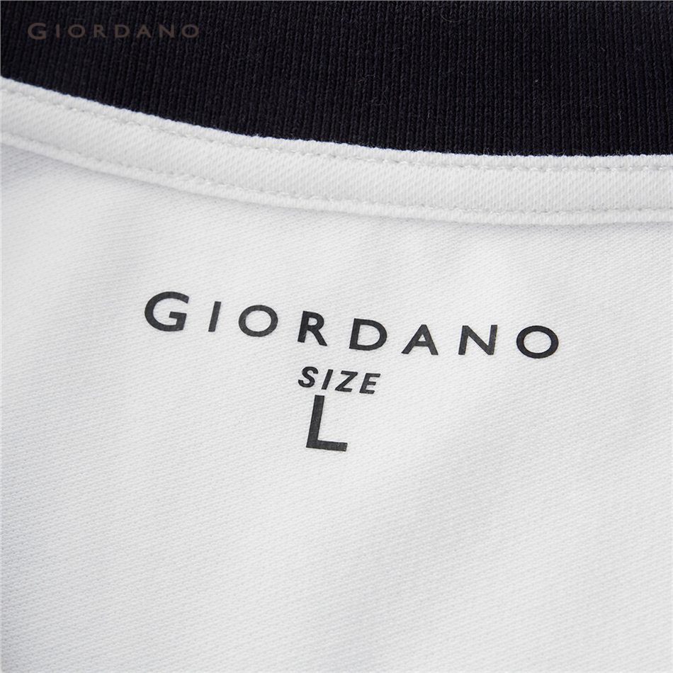 GIORDANO MEN Embroidery contrast pique polo shirt 13011011