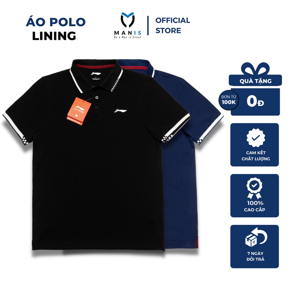Áo Polo Cao cấp Li-ning, ALN01-02, Đồ Thể Thao Cao Cấp MANIS SPORT