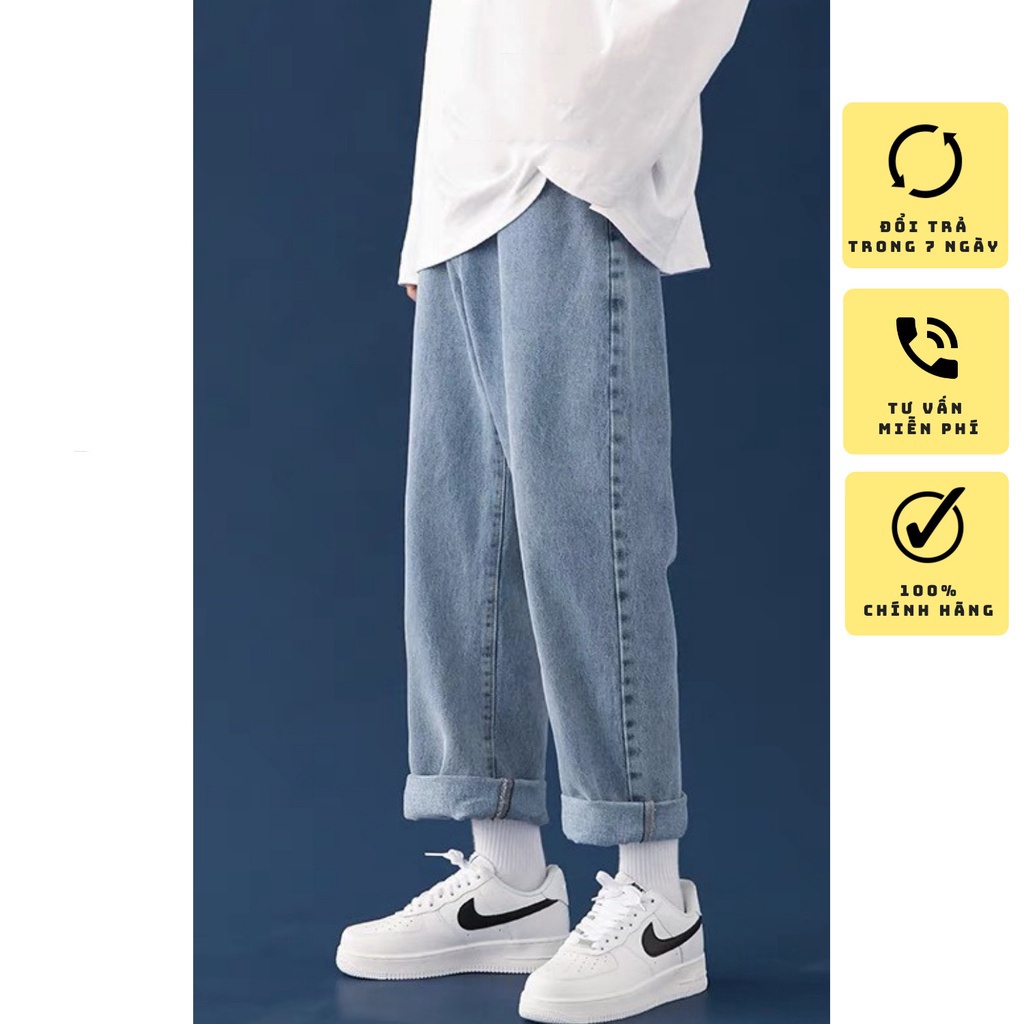 ❡㍿◙Quần jeans Baggy rộng , jean trơn ống suông, nam - HÀNG CAO CẤP LOẠI 1- Kèm ảnh thật