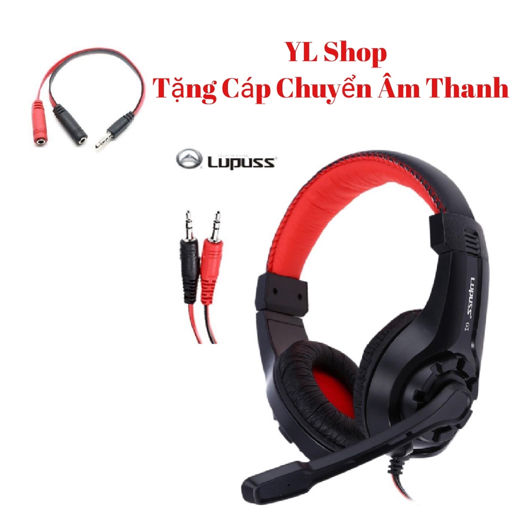 Tai nghe game thủ G1 có mic kèm cáp chuyển âm thanh ra điện thoại dùng tốt cho cả điện thoại máy tính và laptop