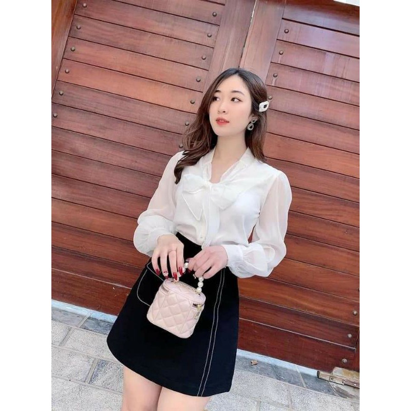 [Mã WASTNgiảm tối đa 15K đơn 0đ] ÁO SƠ MI NỮ DÀI TAY,ÁO SƠ MI TRẮNG NỮ CHẤT VẢI VOAN PHỐI TAY LƯỚI XINH LUNG L | BigBuy360 - bigbuy360.vn