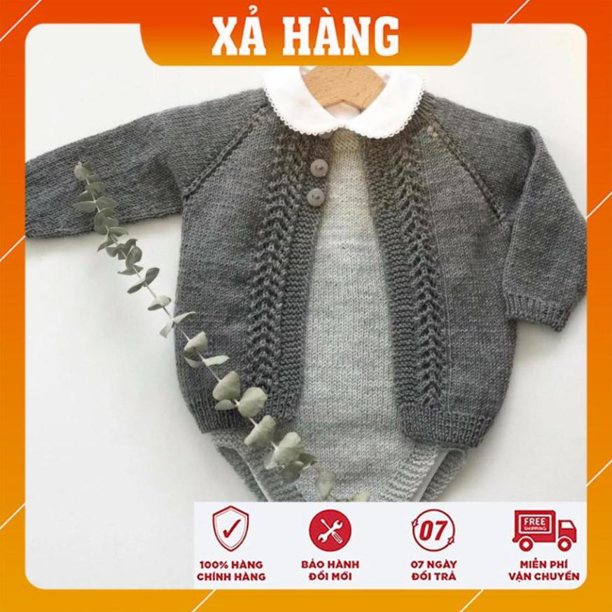 Bodysuit Mix Áo Khoác Len Ghi Xám - Trang phục Đông cho bé trai - Made By Bunny