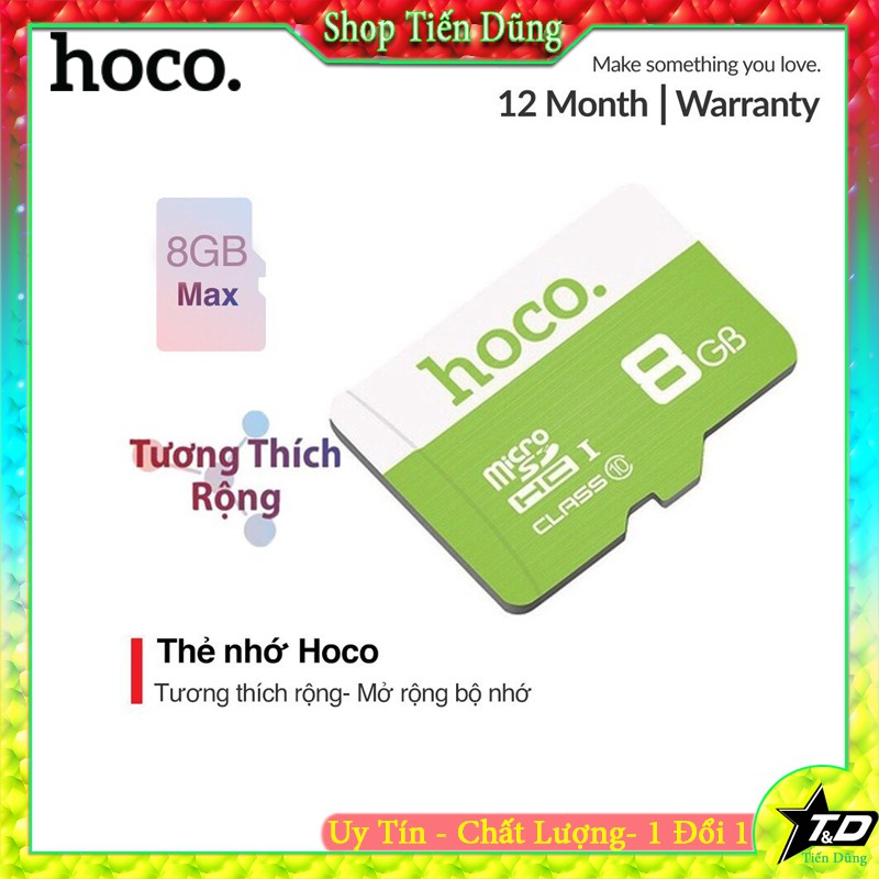 Thẻ Nhớ MICRO SDHC 8GB Hoco Class 10 90MB/S chính hãng