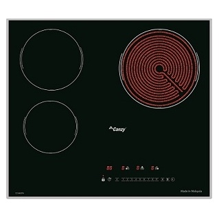 Bếp điện từ Canzy CZ 86GPH - Bếp ba: 2 từ + 1 hồng ngoại, Kích thước 590x520mm