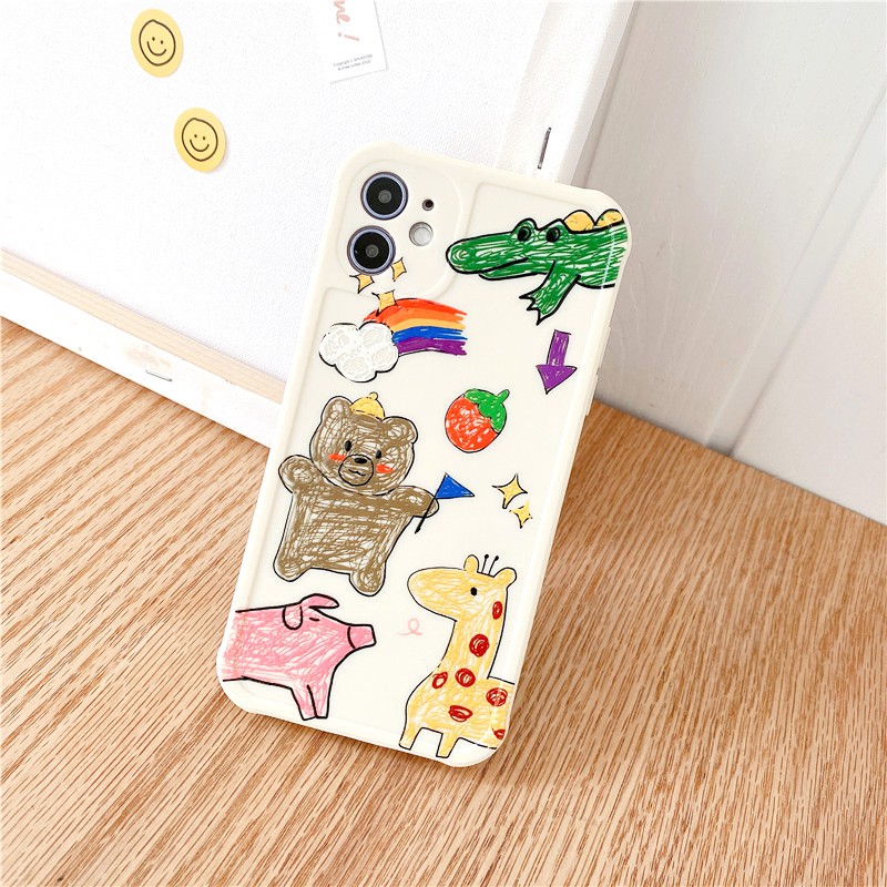 Ốp lưng iphone Vườn thú IMD dày dặn viền nổi 5/5s/6/6plus/6s/6splus/7/7plus/8/8plus/x/xr/xs/11/12/pro/max/plus/promax | BigBuy360 - bigbuy360.vn