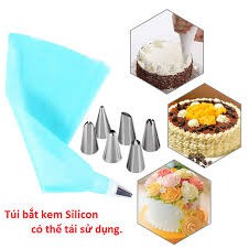 ✿✿✿Bộ 6 Đui Bắt Kem Gồm Chốt + Túi Silicon✿✿✿