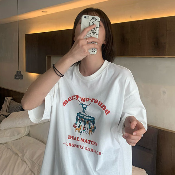 NRVP Áo thun ngắn tay cổ tròn thời trang cho nữ 2021