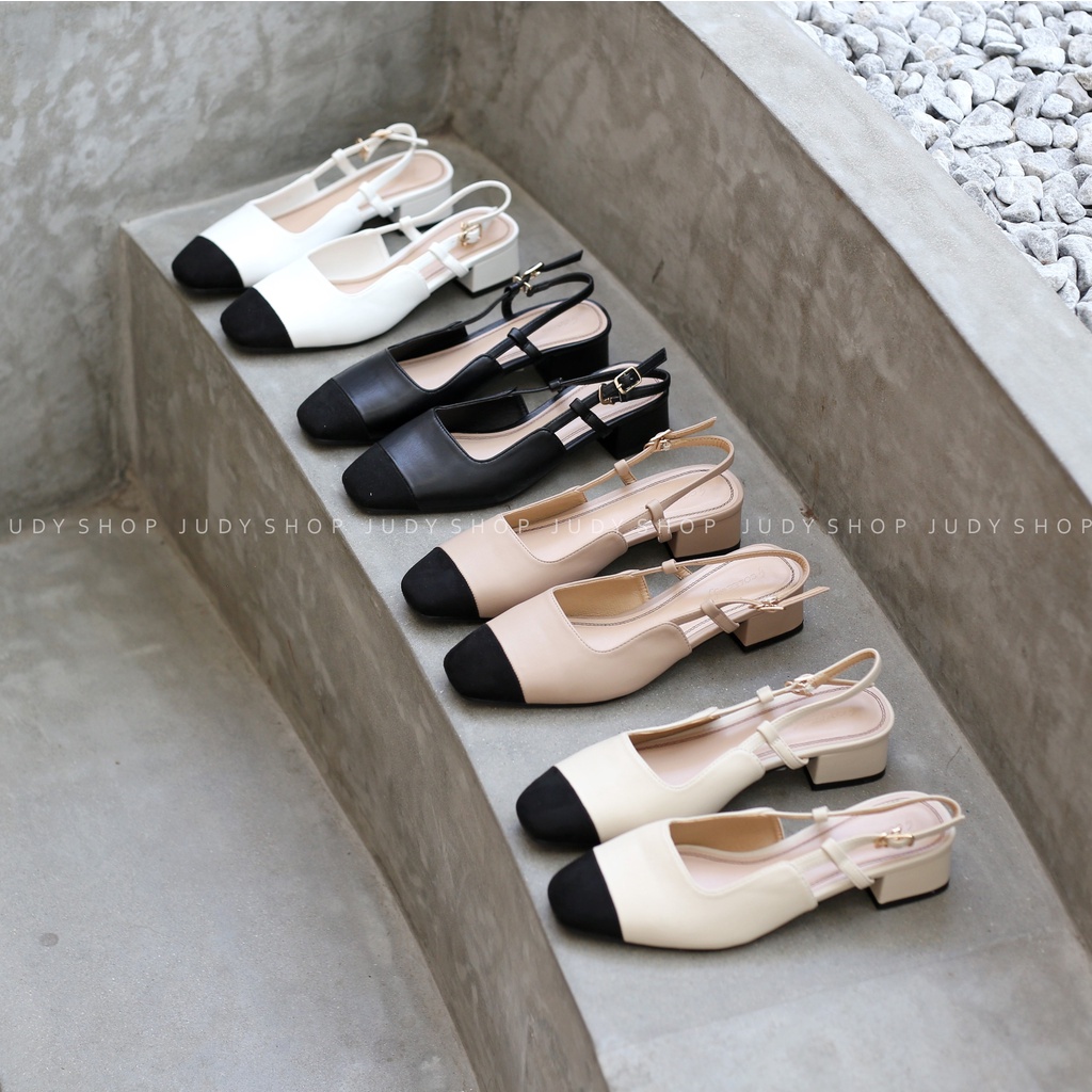 SANDAL GÓT VUÔNG - SANDAL SLINGBACK COLEE CAPTOE VÁ MŨI 3P XINH XẮN 005181