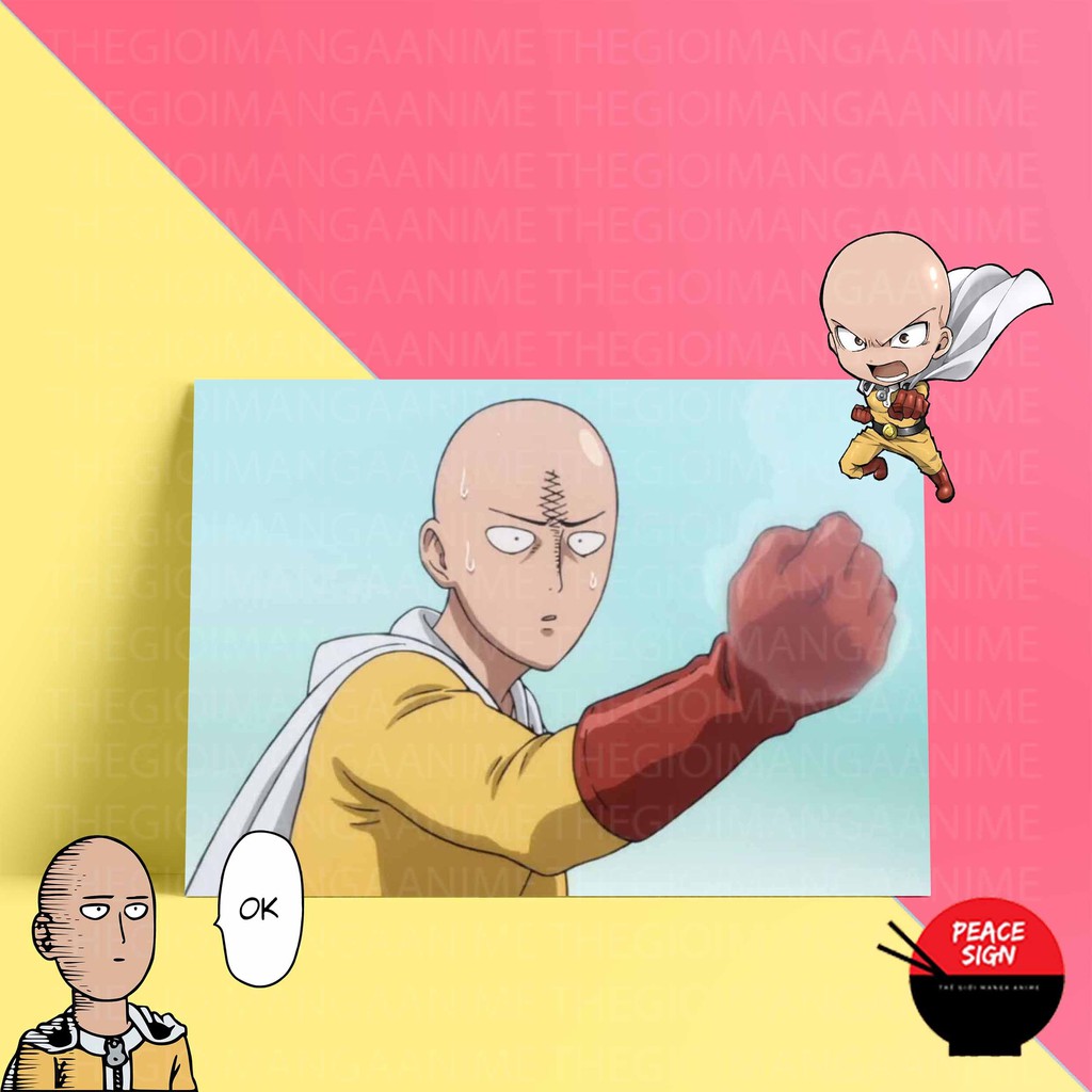 (50 mẫu) Tấm Postcard giấy 260gsm cao cấp ONE PUNCH MAN anime chibi ảnh đẹp nhiều mẫu