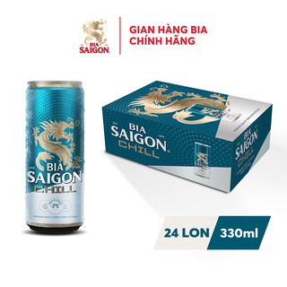 Thùng 24 lon bia SÀI GÒN CHILL - SABECO - 330ml/lon