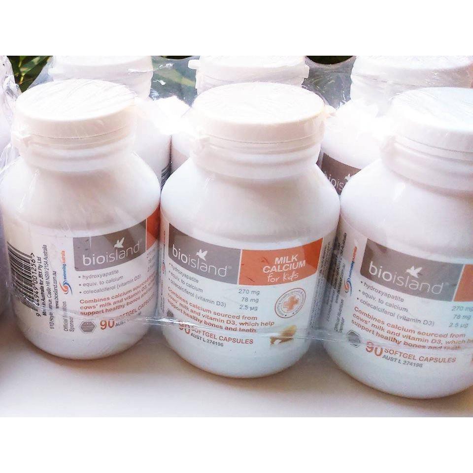 Canxi milk  Bioisland cho bé 90 Viên