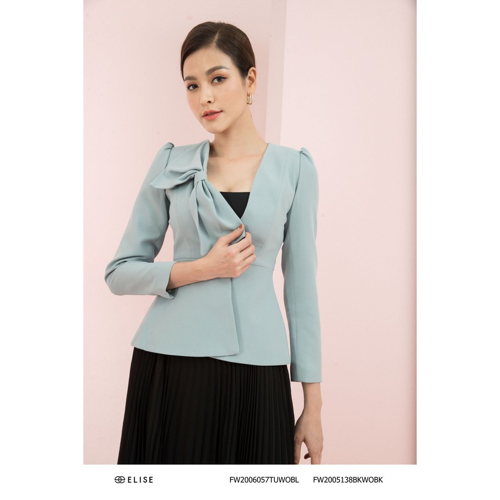 [Mã FAMALLT5 giảm 15% đơn 150k] Áo vest xanh nơ ngực thiết kế Elise