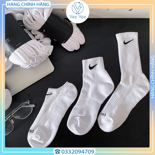 Tất Nike Cao Cấp -Vớ Nam Nữ Unisex Chính Hãng- Tất Cao Cấp Nike Cổ Cao Dày Dặn Chống Hôi Chân - Đen Trắng