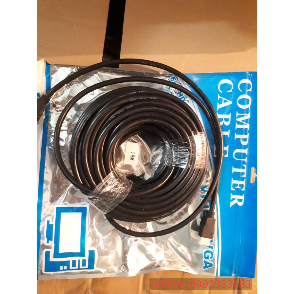 Cáp hdmi 19m full hd | dây hdmi 19m tròn đen