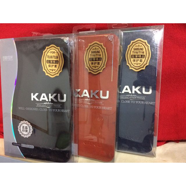 Bao da Samsung Tab 3lite/ Tab 3V / T110/ T116 hiệu Kaku dạng Stand Case - (Nhiều màu)