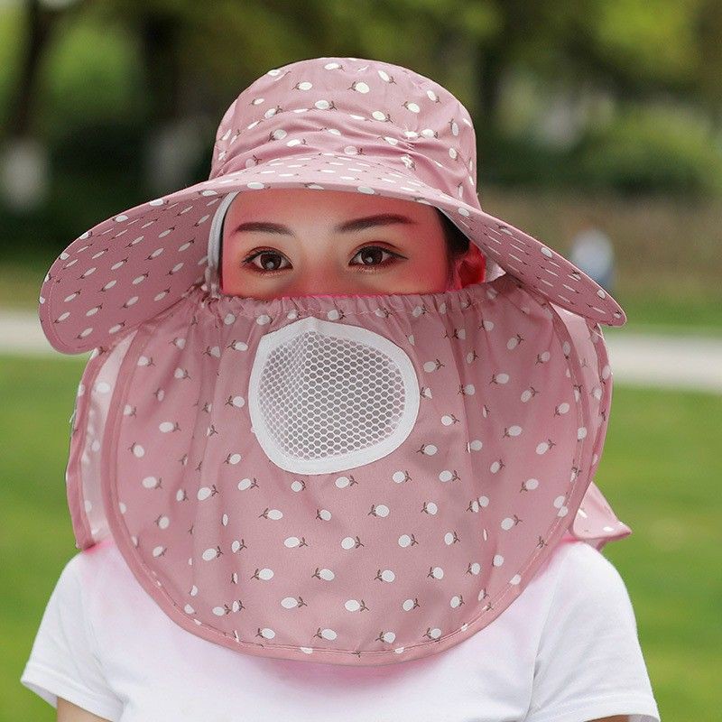 MŨ NÓN CHỐNG NẮNG CÓ KHĂN CHE MẶT THỜI TRANG