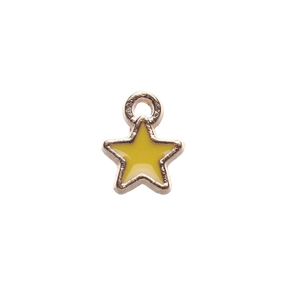 MIH Set 50 Mặt Vòng cổ Hình Ngôi Sao Tráng Men Màu Sắc Ngọt Ngào 6mm