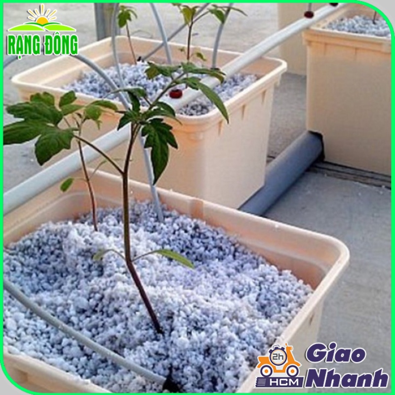 Đá Perlite (Đá Trân Châu) giá thể giúp đất tơi xốp tự nhiên, rễ cây phát triển tối ưu (gói 5 dm3) - Hạt giống Rạng Đông