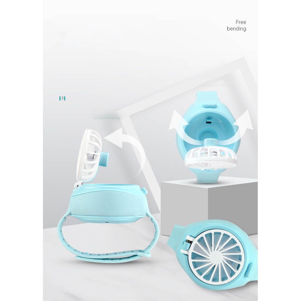 Quạt Đeo Tay Mini Tiện Lợi Xua Tan Nóng Mùa Hè, Sạc Usb Không Gây Tiếng Ồn | BigBuy360 - bigbuy360.vn