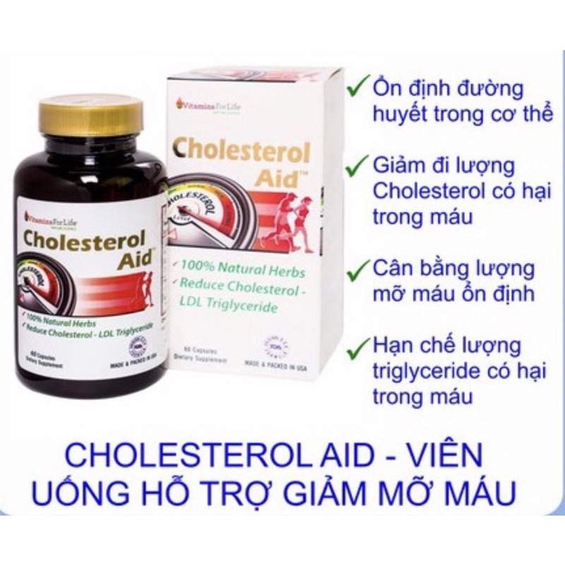 Cholesterol Aid_Hỗ trợ giảm mỡ máu,ổn định đường huyết trong cơ thể