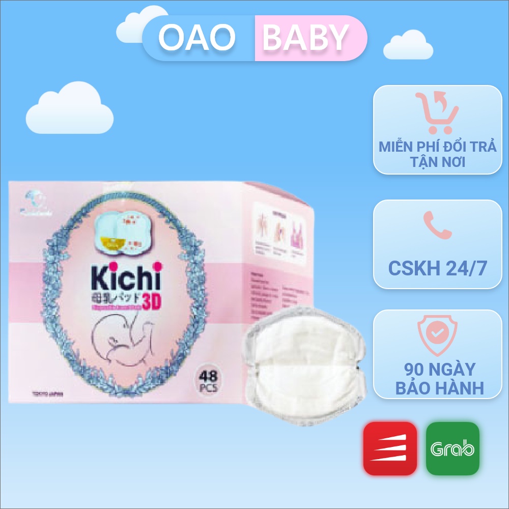 Miếng Lót Thấm Sữa Kichi Hộp 108 và 48 Tấm Dán Cho Mẹ, Siêu Thấm, Siêu Dính, Siêu Mỏng, Chống Tràn - Dùng Một Lần