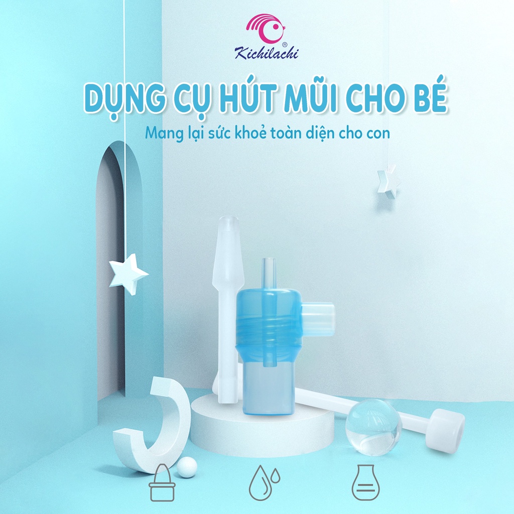 Hút Mũi Sơ Sinh Cho Bé Kichilachi,hút Mũi Kichi-nose Với Đầu Núm Silicone Mềm An Toàn Cho Bé