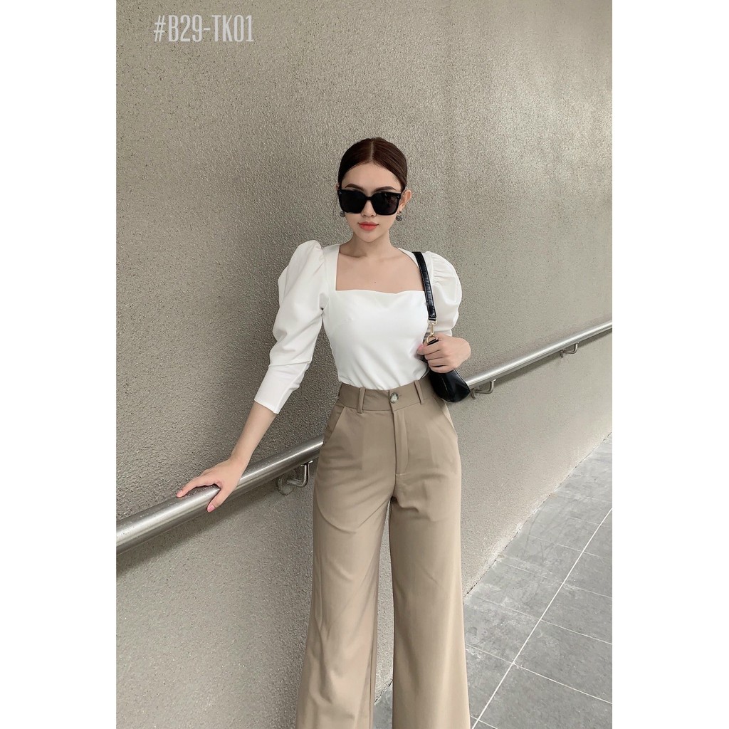 [Mã WAUP12 hoàn 15% xu đơn 150k] [SHIP 2H] Quần cullotes nữ form dáng suông dài, ống rộng, cạp cao, có 2 màu: đen, nude | BigBuy360 - bigbuy360.vn