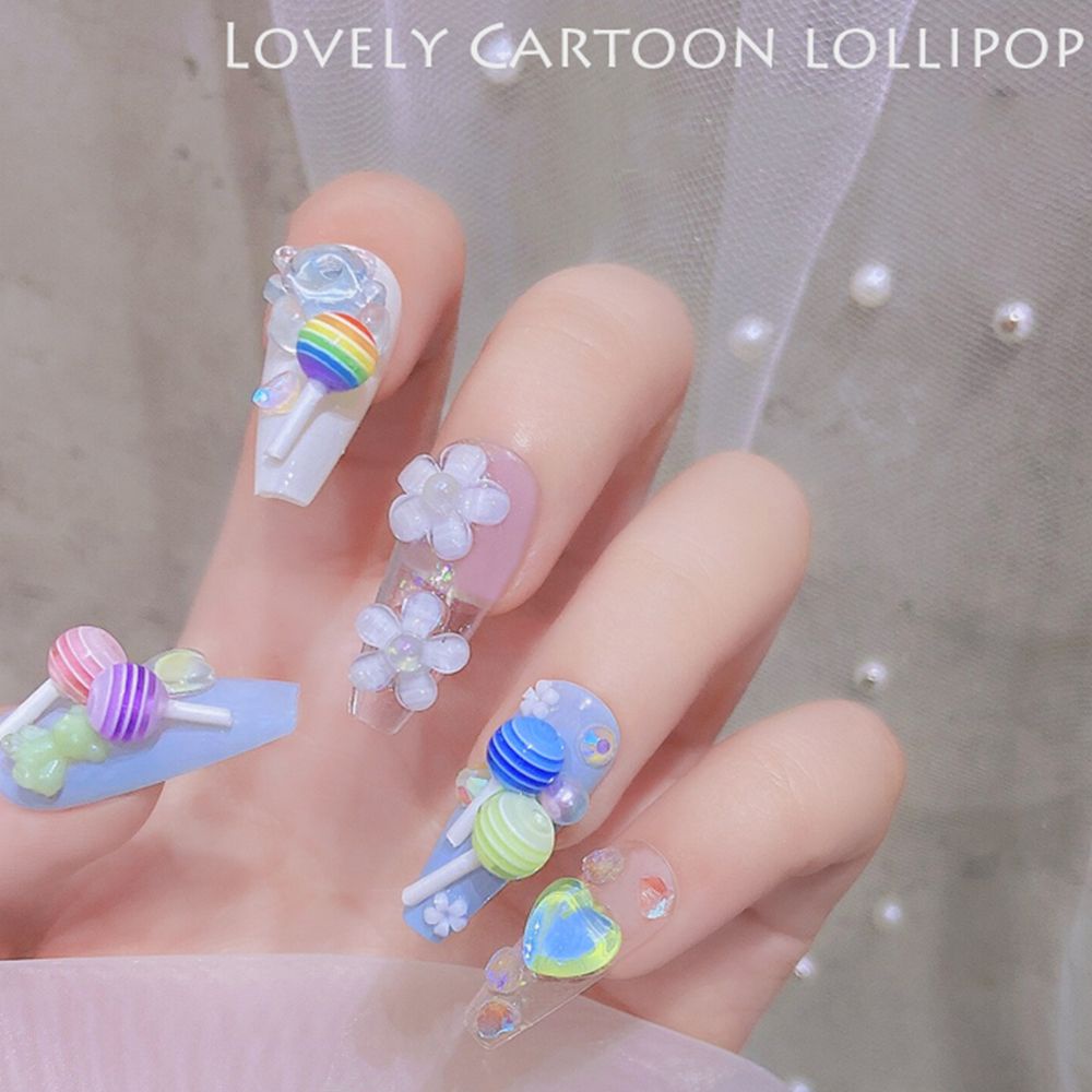 Set 20 Phụ Kiện Acrylic Hình Kẹo Mút Trang Trí Móng Tay Nghệ Thuật|Hỗn Hợp Dễ Thương|Phụ Kiện Trang Sức Làm Móng DIY
