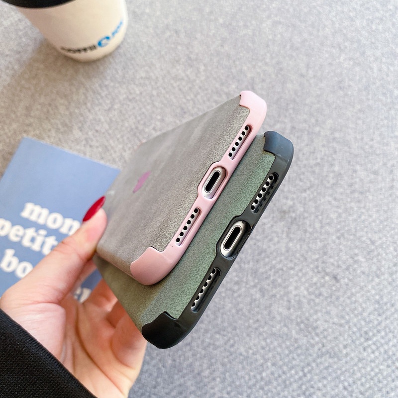 Ốp Điện Thoại Da Phối Nhung Thời Trang Chống Rơi Cho Iphone 12 7 8 6 6s Plus X Xr Xs Max 11pro Max | BigBuy360 - bigbuy360.vn