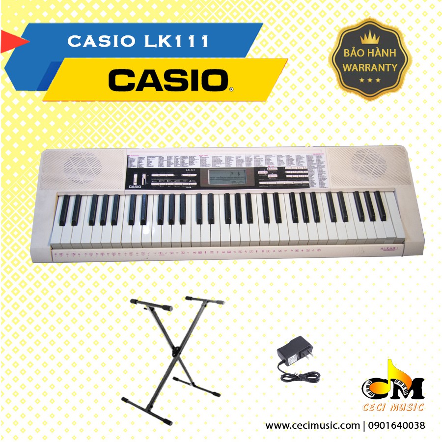 Đàn Organ Casio LK111 giá rẻ, sản xuất tại Nhật, bàn phím chức năng Touch, phù hợp cho trẻ nhỏ, người lớn học và chơi