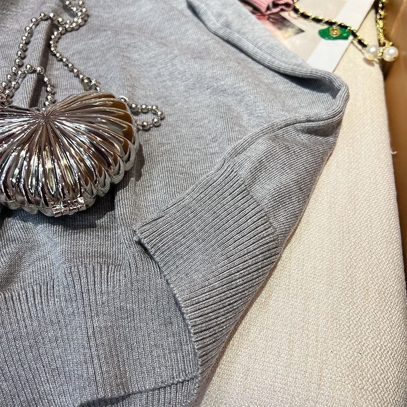 Áo Sweater Dệt Kim Tay Ngắn Dáng Rộng Thời Trang Xuân Hè Dành Cho Nữ