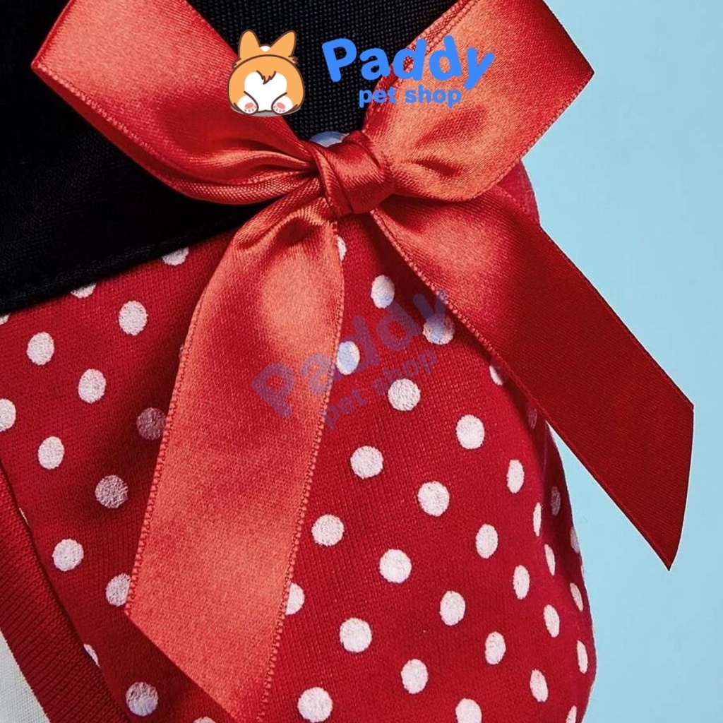 Áo Nỉ Nơ Đỏ Chấm Bi Cho Chó Mèo