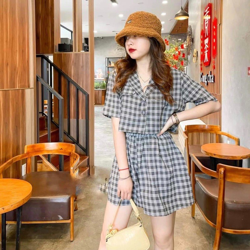 Set vest nữ kẻ sọc caro (giá sỉ) | BigBuy360 - bigbuy360.vn